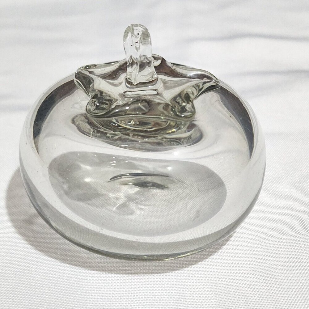 Tomato Clear Art Glass Decor Accent 3.25" paperweight figurine handcrafted